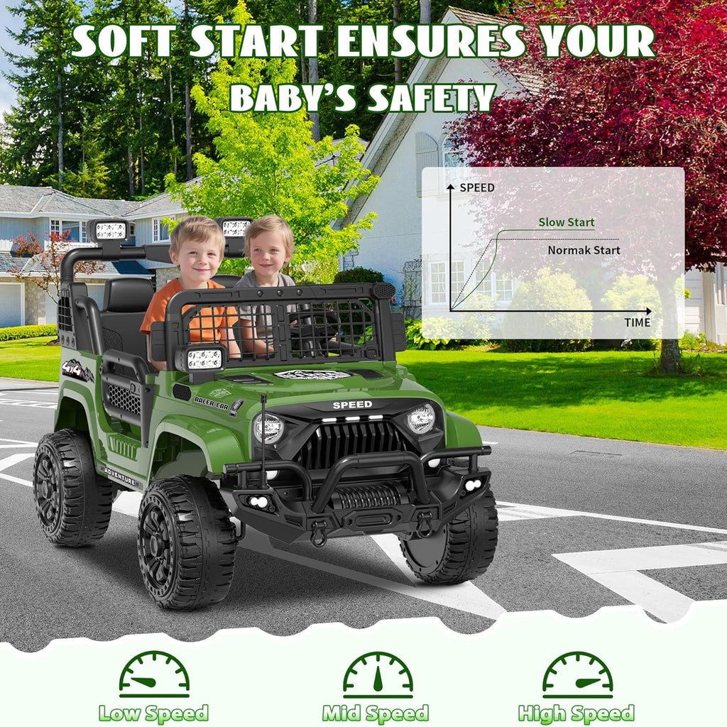 XL 24V Ride on Toys for Big Kids, 2 Seater Electric Car for Kids with Remote Control,800W Motors,21'' Wide