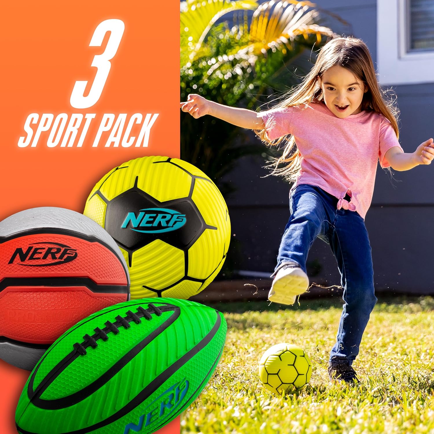 Mini Foam Sports Ball Set - Foam Football, Soccer Ball + Basketball Soft Sports Toy for Kids