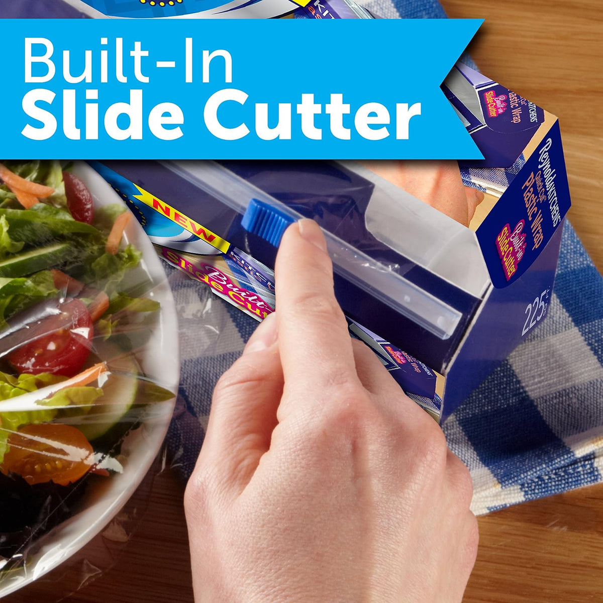 Plastic Wrap, 225 Square Feet | Quick Cut | Pack of 2
