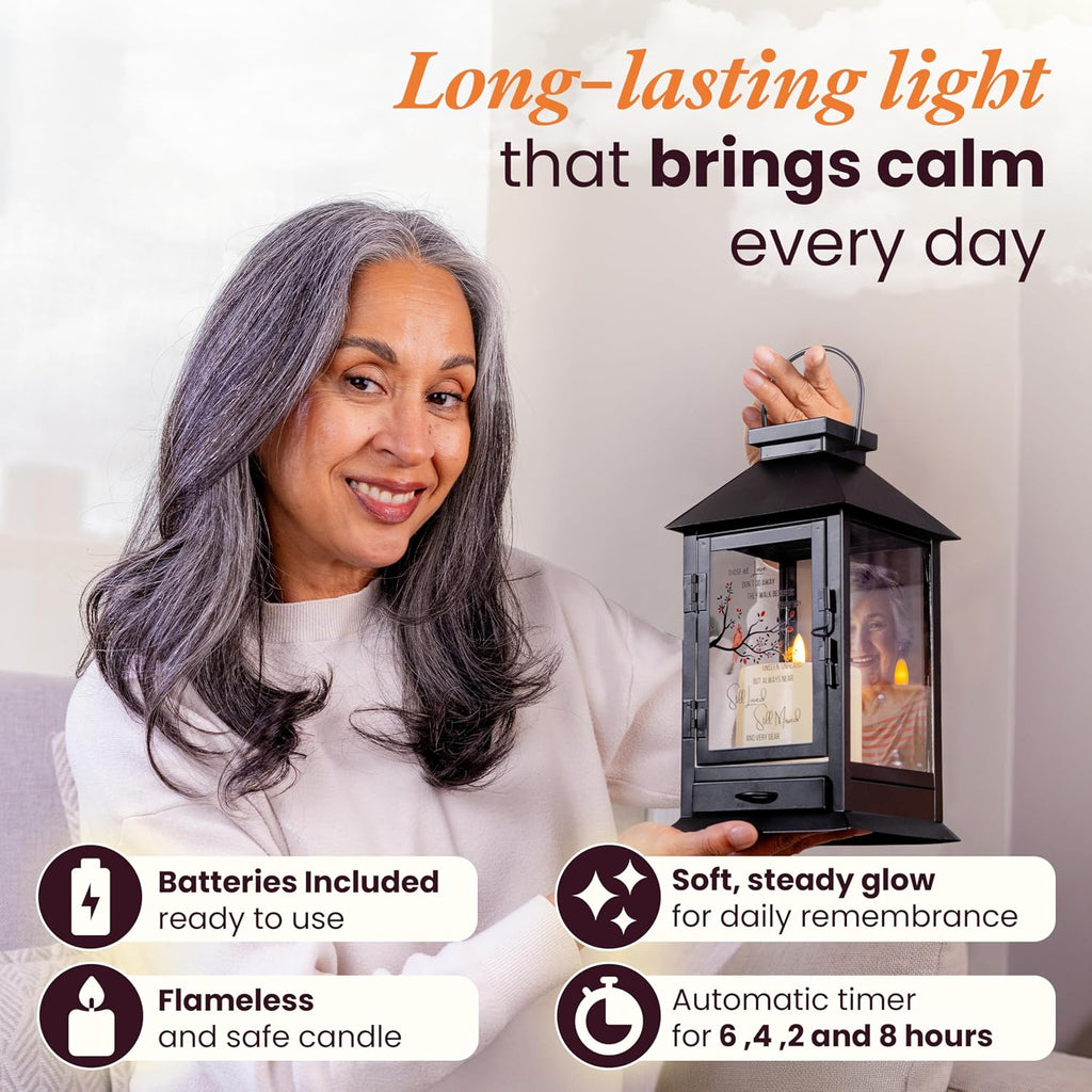 Memorial Lantern with Photo Frame & Keepsake Drawer | Ready-to-Gift Box