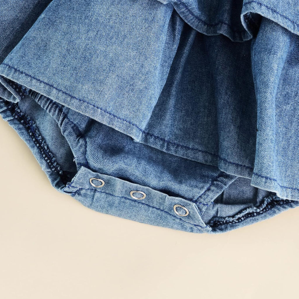Baby Girls Summer Denim Romper Clothes Dress Newborn Sunsuit 3 6 9 12 18 Months One-Piece Jumpsuits Outfits