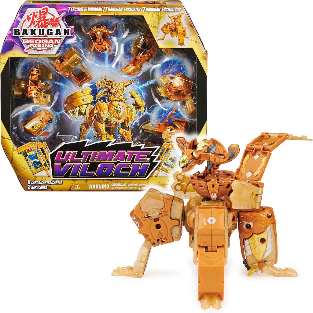 Ultimate Viloch, 7-in-1 Exclusive Bakugan, Includes BakuCores and Trading Cards, Geogan Rising Collectible Action