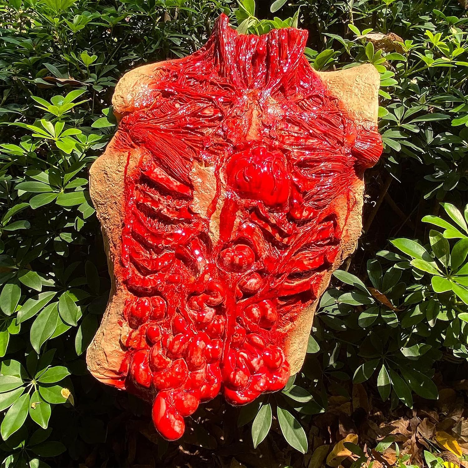 Halloween Body Parts Costume Bloody Intestine Torso Chest Cosplay Props | Latex, worn on the outside, adult, with