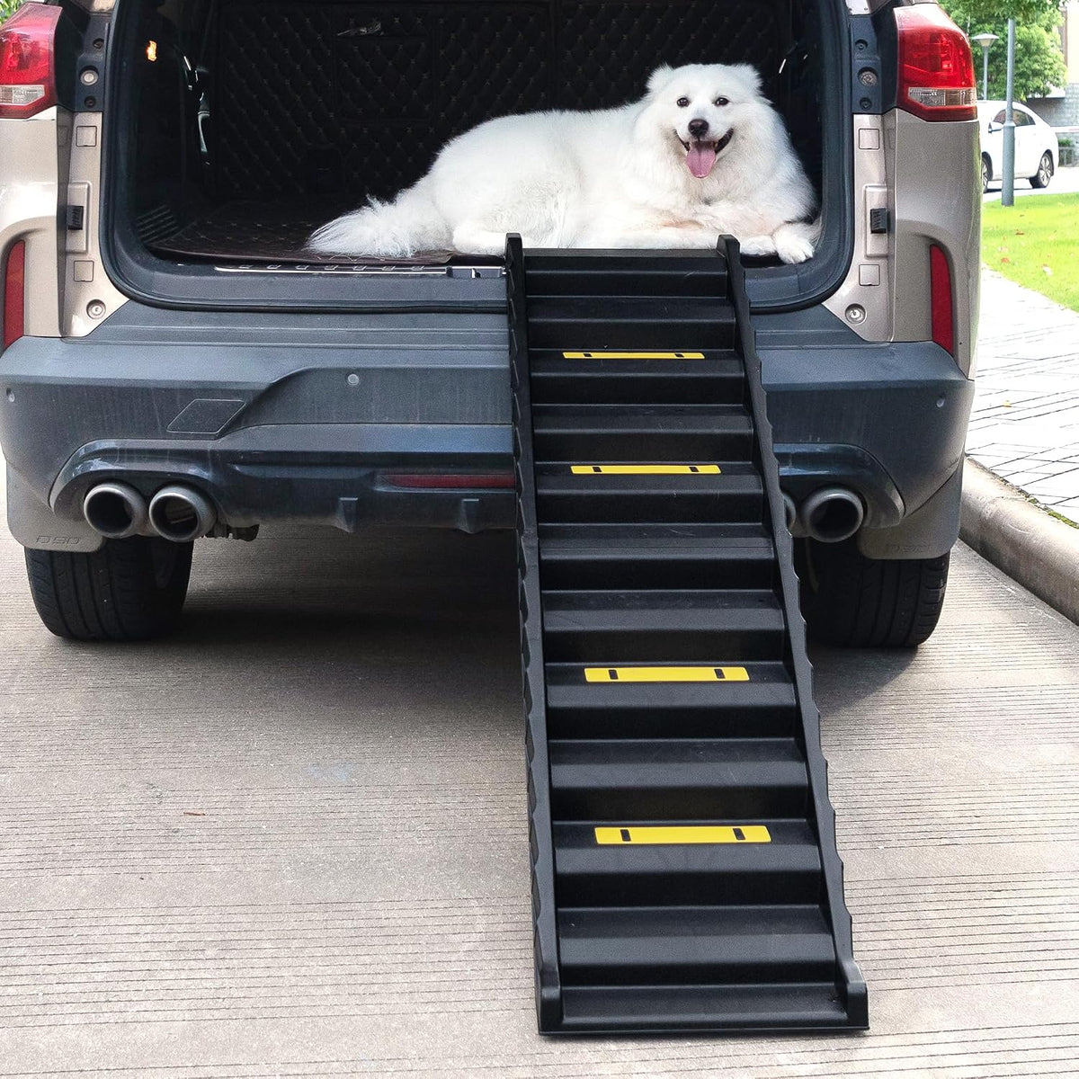 Portable Dog Car Ramps 61" L Folding High Traction Pet Stairs for Vehicles,SUV/Truck,Lightweight Ladder Ramp for Dogs