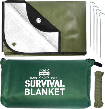 Insulated Tarp, Emergency Survival Blanket, 60” x 84”, Heavy Duty Waterproof Groundsheet, Camping, Thermal Space
