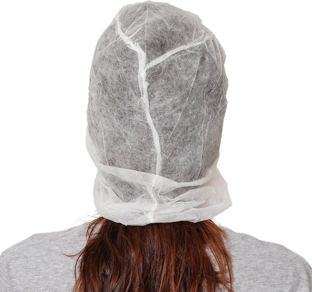 Polypropylene Hood, Disposable Catering Bonnets, Hairnet & Beard Cover Combo for Work, Food Service