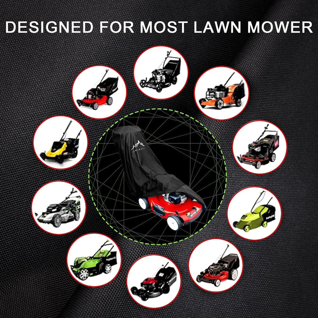 Push Lawn Mower Cover Waterproof Lawnmower Cover, Black | Heavy Duty 600D Oxford, Waterproof, UV Protection