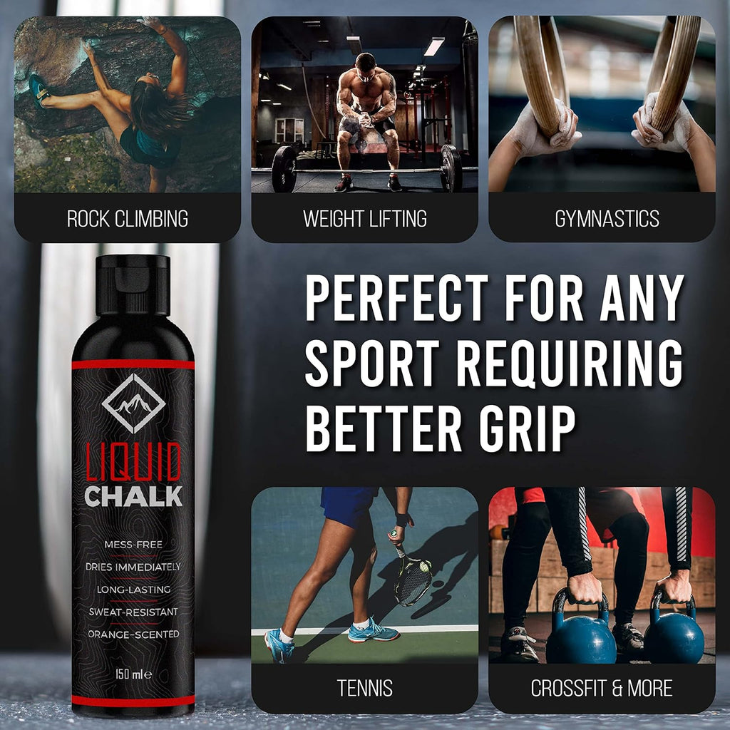Liquid Chalk for Rock Climbing, Weight Lifting, Gymnastics - Liquid Grip | Climbing Chalk & Lifting Chalk for