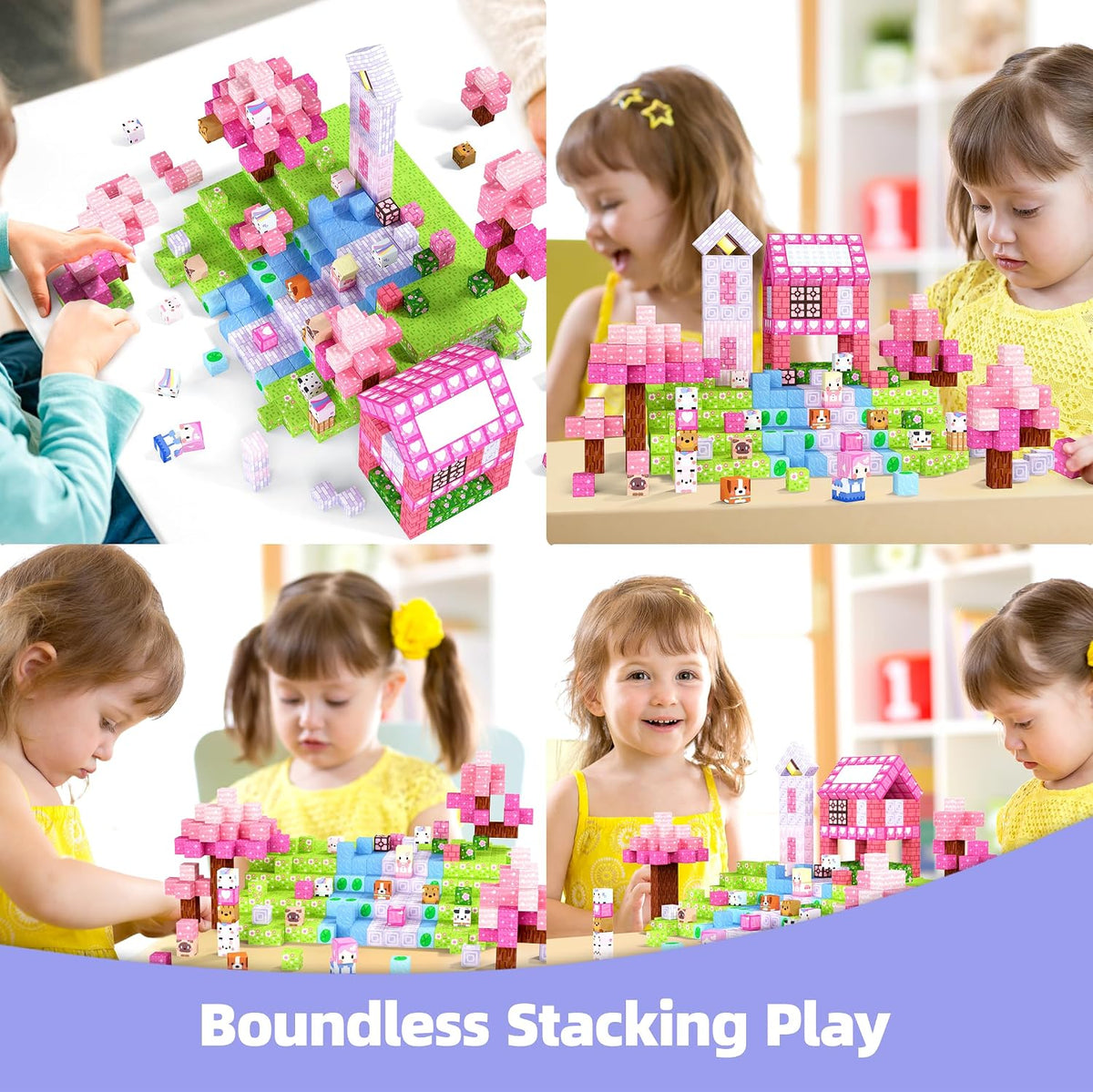 100PCS Magnetic Blocks Kid Building Toys for 3+ Years Old Girls