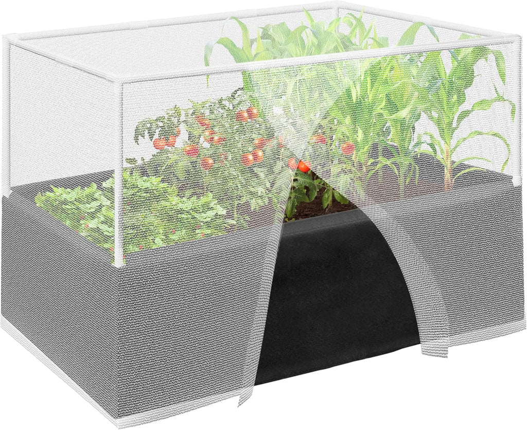 4X2.6X1.3FT Fabric Raised Garden Bed Kit, Breathable Raised Garden Bed with Cover, Garden Beds Outdoor with Plant
