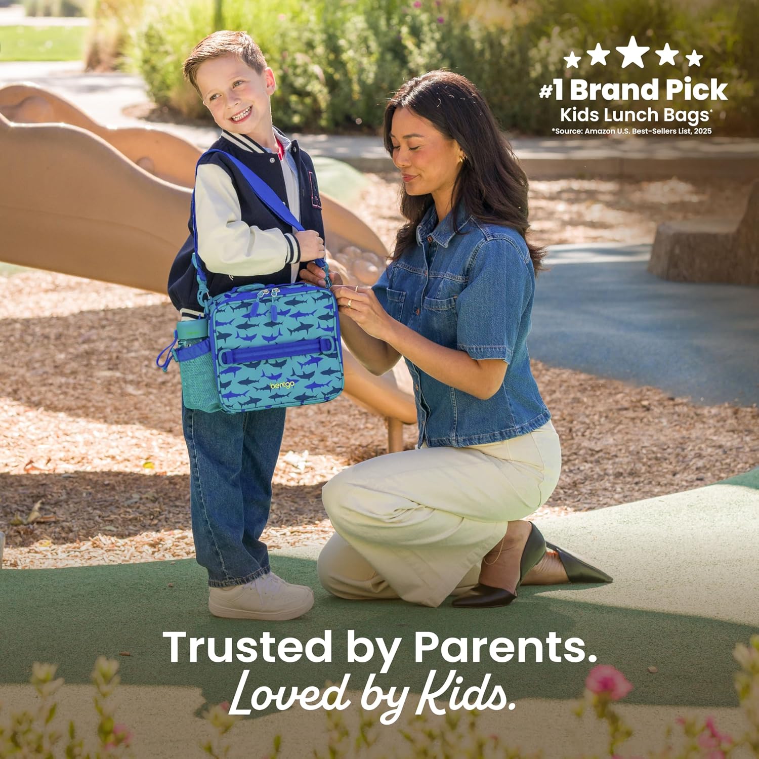 Kids Prints Double-Insulated Reusable Lunch Bag | For Kids 3+, Adjustable Strap; Holds Lunch Box/Water Bottle/Snacks;