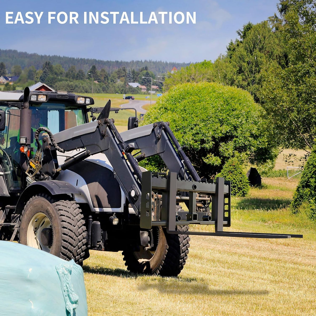 45" 4000 lbs Pallet Forks Frame Attachment & 48" Forklift Blades | with 2" Hitch Receiver & Spear Sleeve