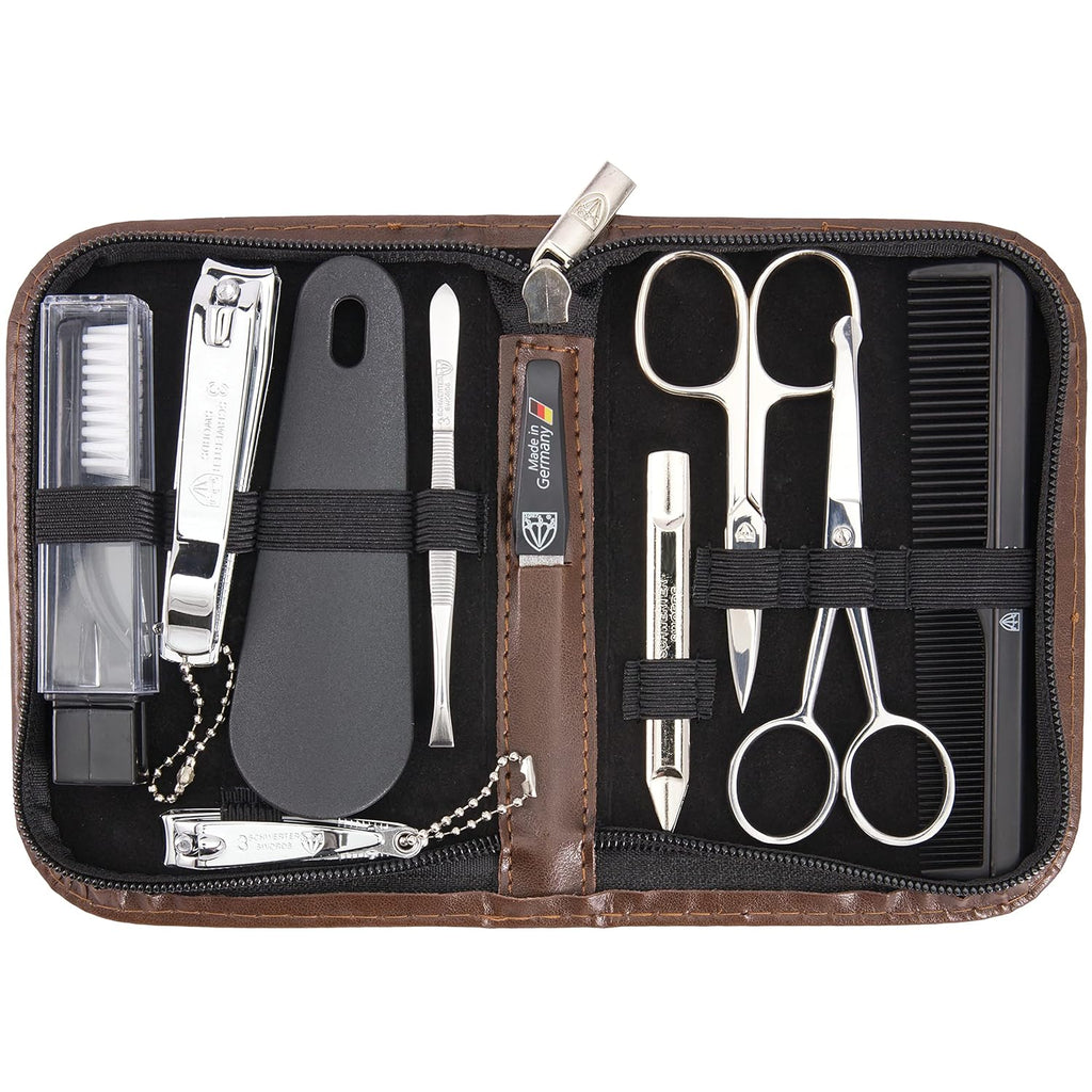 3 Swords Germany - brand quality 10 piece manicure pedicure grooming kit set for professional finger & toe nail care
