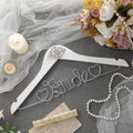 Wood Bridal Hanger for Wedding Dress,White,Rhinestone
