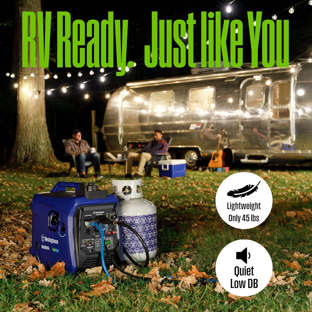 2800 Peak Watt Super Quiet & Lightweight Dual Fuel Portable Inverter Generator, Gas & Propane Powered, CO Sensor