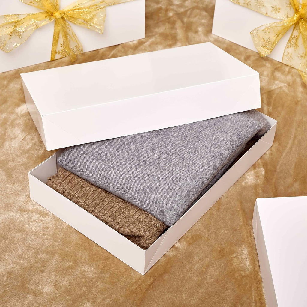 12 Pack Extra Large White Gift Boxes with Lids for Presents