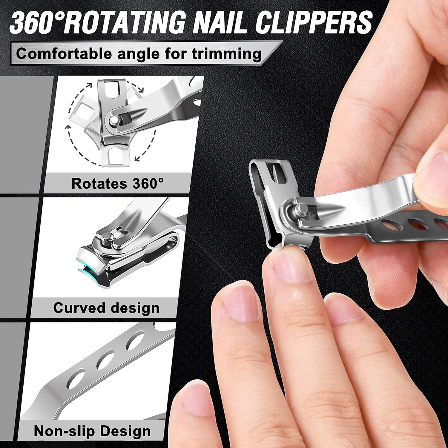 Toenail Clippers for Seniors Thick Toenails, Aucurwen Heavy Duty Toe Nail Clippers Adult Thick Nails Long Handle