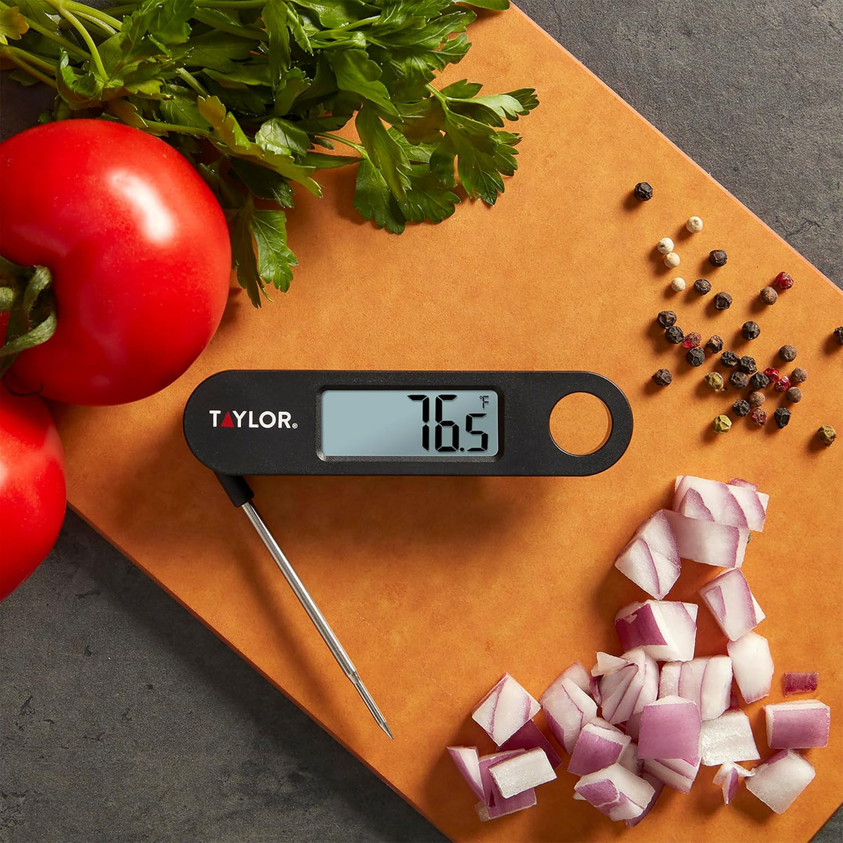 Digital Folding Stem Food Thermometer Black