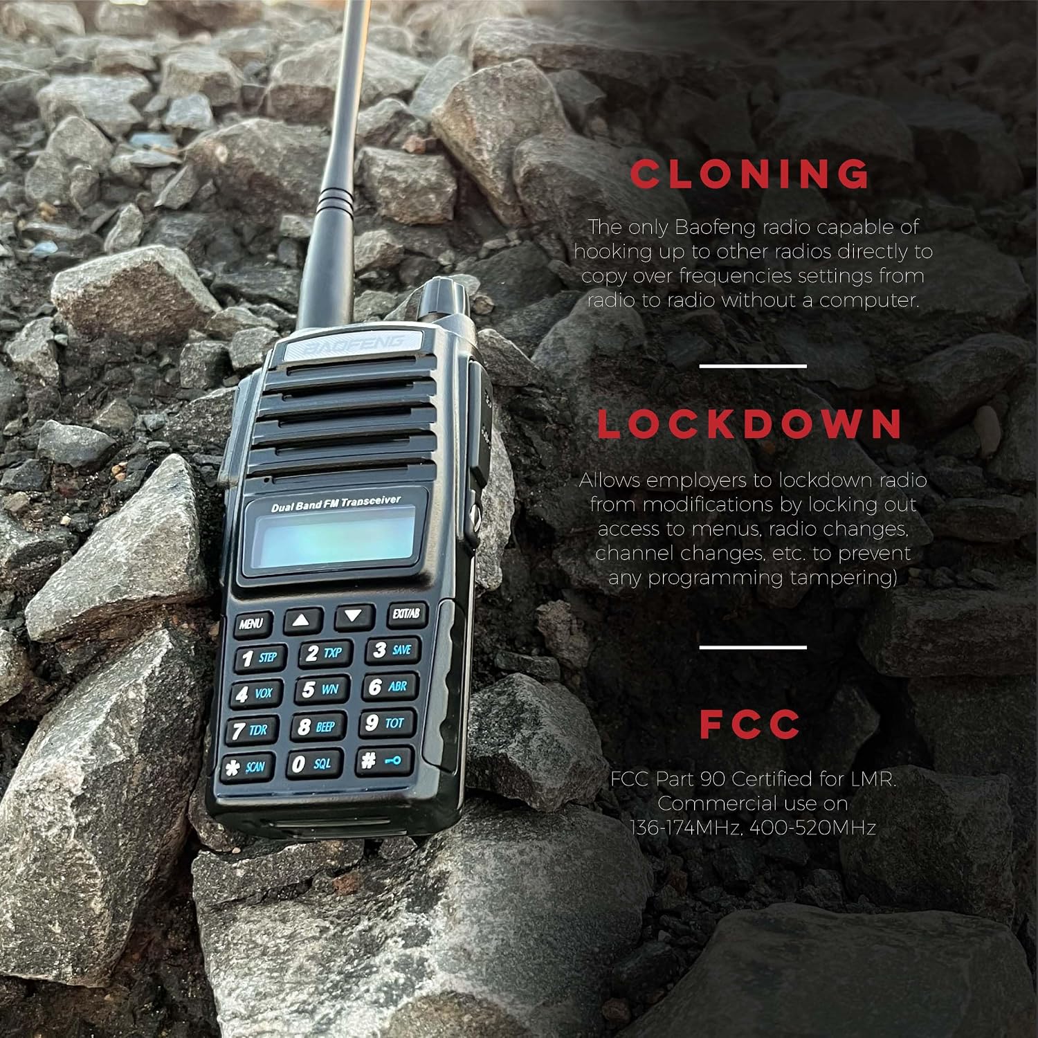 BaoFeng UV-82C Dual-Band 136-174/400-520 MHz FM Ham Two-Way Radio, Transceiver, HT with Battery, Earpiece, Antenna