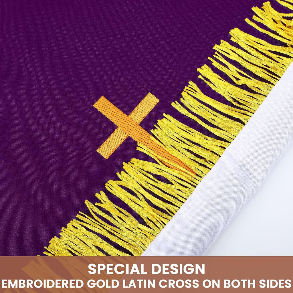 3 Set Parament Table Runner Altar Cloth Purple and White