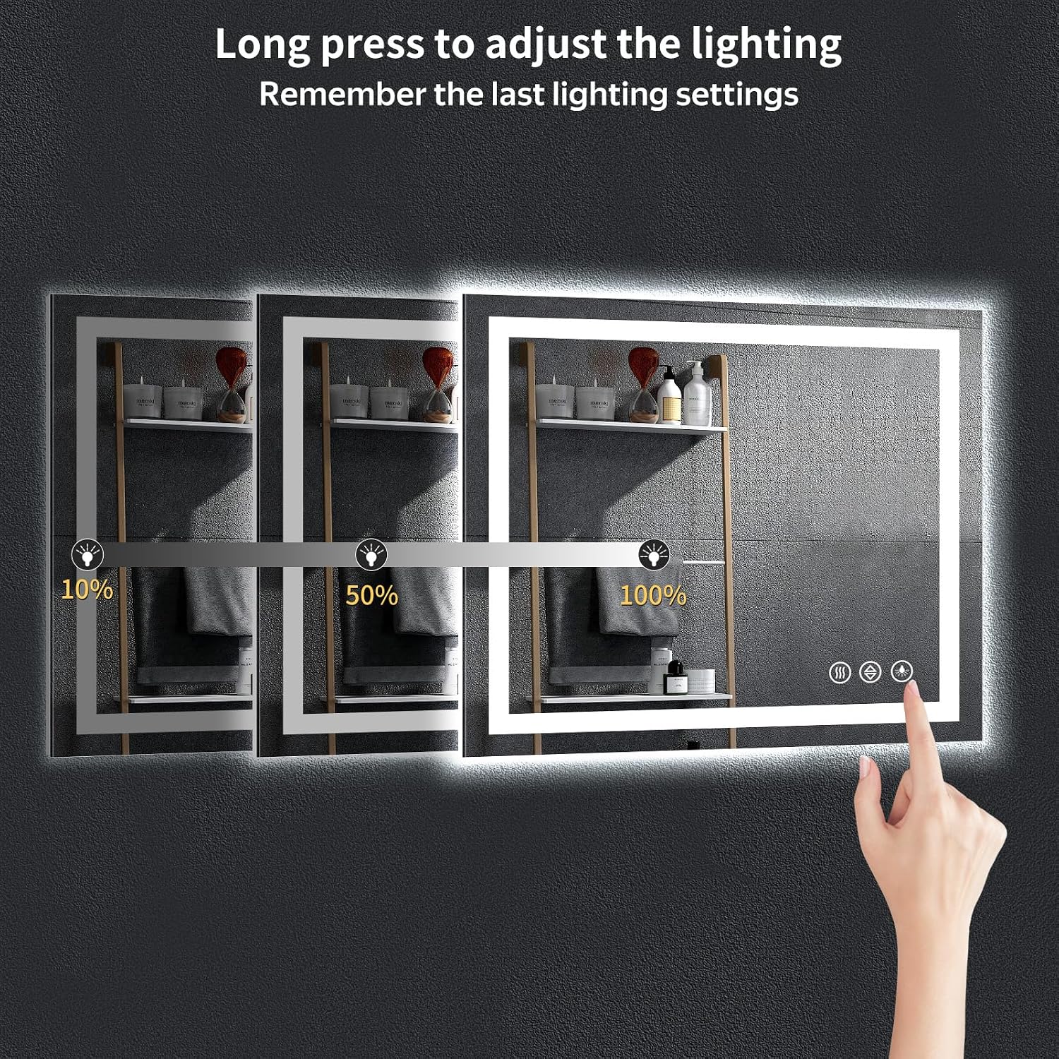 36"x30" LED Bathroom Mirror with Lights, Backlit+Frontlit, Anti-Fog | CRI 95, Stepless Dimmable, 3 Colors Lighting