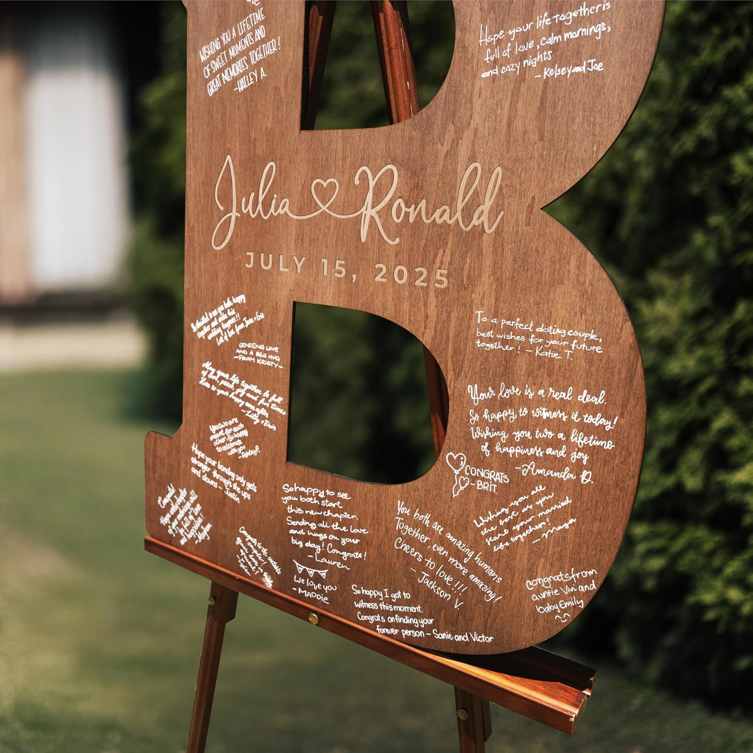 Wedding Guest Book Alternative Wooden Letter Personalized, Custom Initial Wedding Guest Book Alternative with Names |