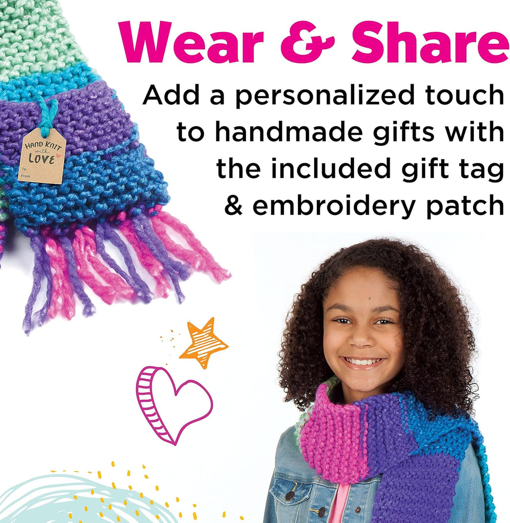 Learn to Knit Pocket Scarf - DIY Knitting Kit for Beginners, Kids Craft Kit
