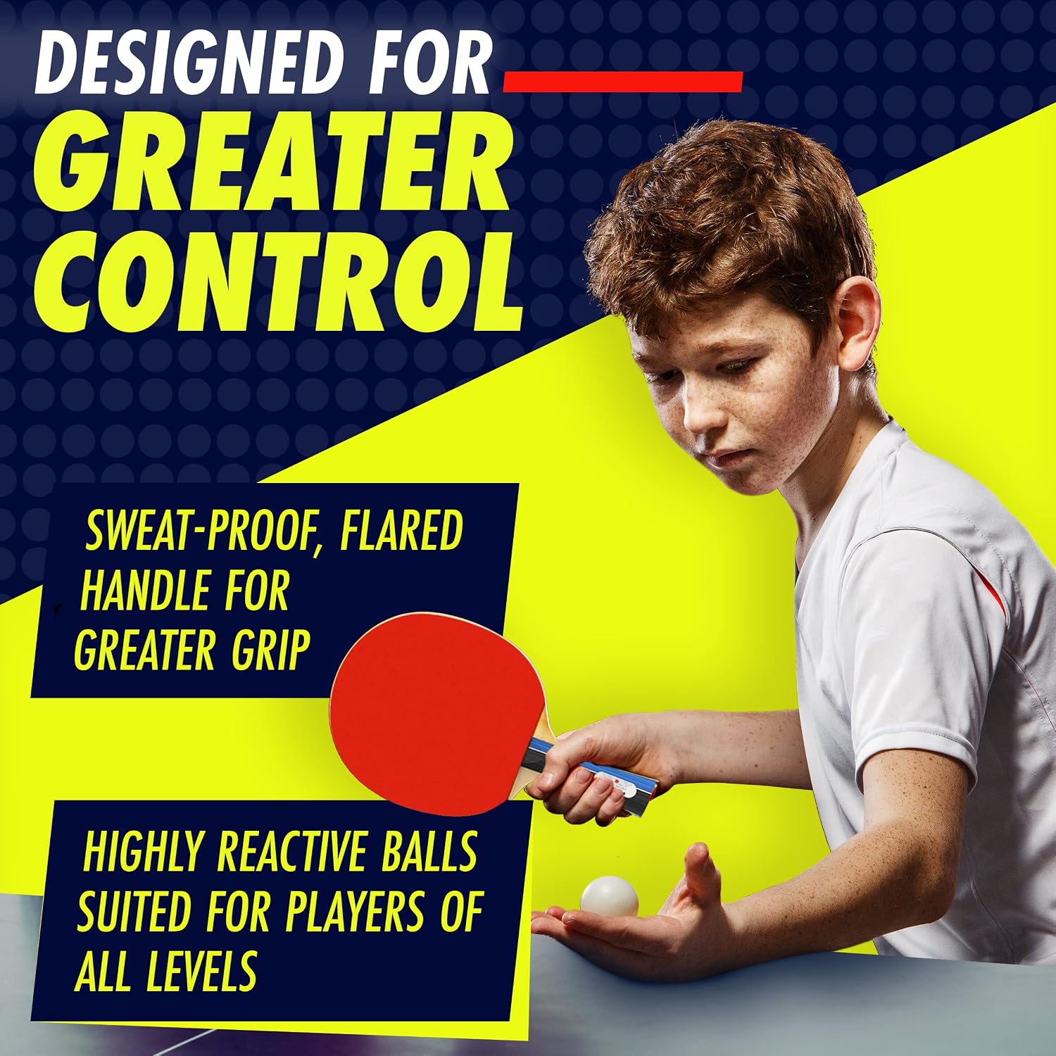 Ping Pong Paddle Set with Rackets, Net, Balls & Carry Case for Table Tennis | Professional Paddles, Balls &
