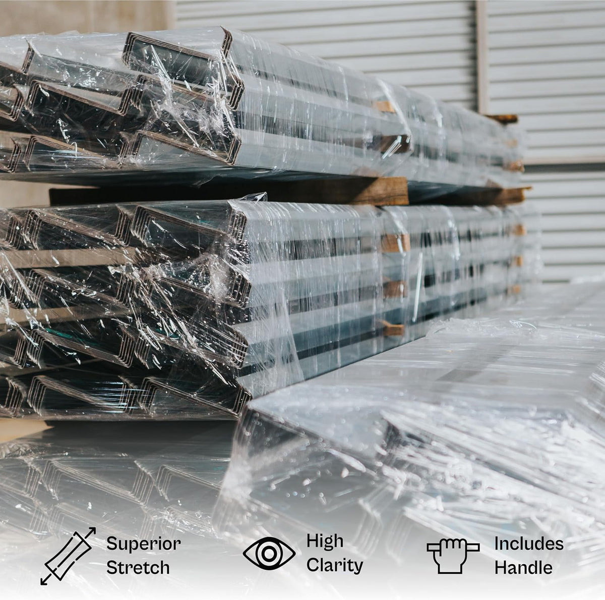 Black Stretch Wrap, 12 Pack, 5 Inch, 1000 Feet/Roll