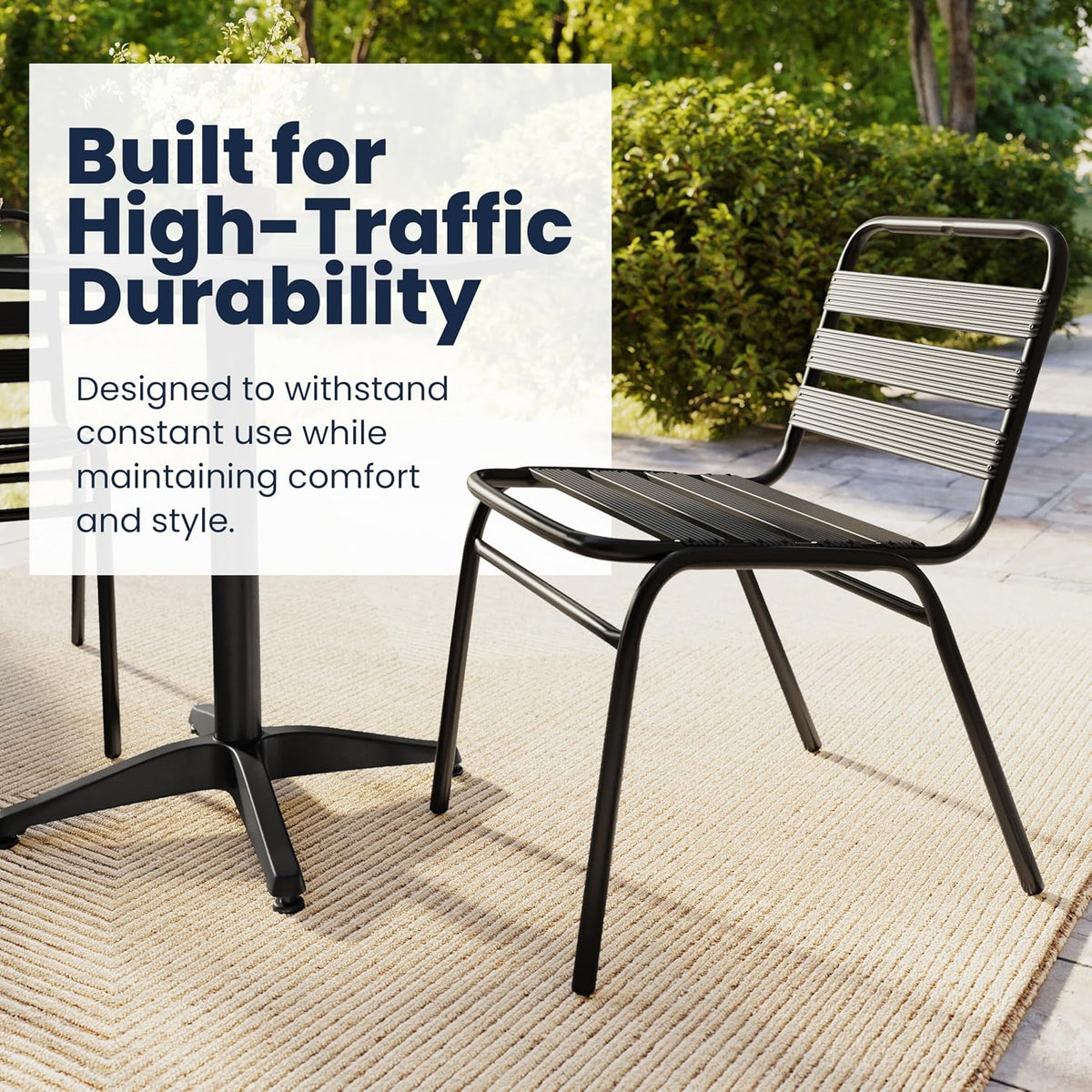 Black Stacking Metal Dining Chair