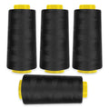 Serger Thread Cones 4 Pack Thread for Sewing 3000 Yards Each Black Sewing Thread 40S/2 High-Speed Polyester Thread
