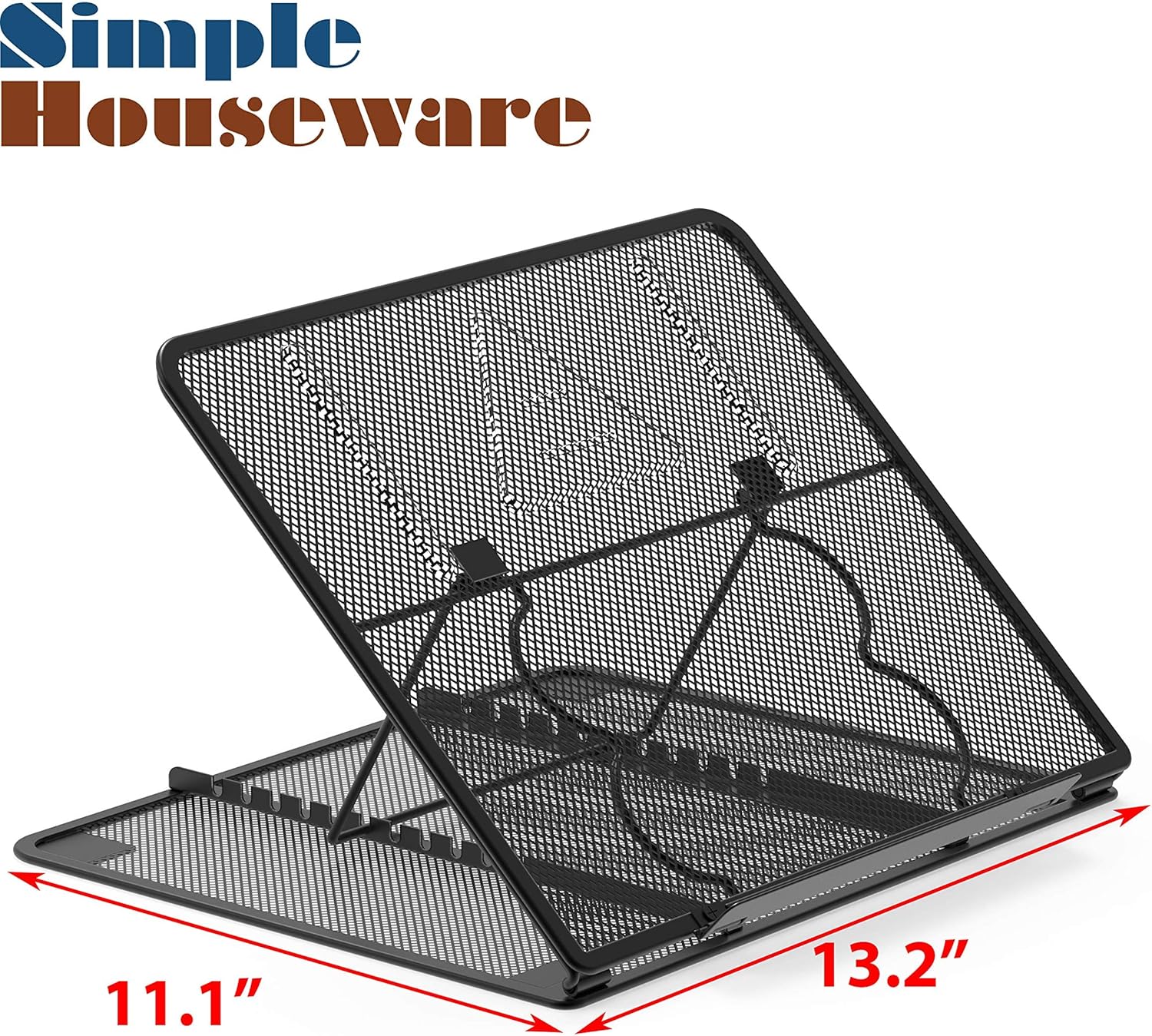 Mesh Laptop Stand with 11-Levels Adjustable Ventilated Computer Holder, Black