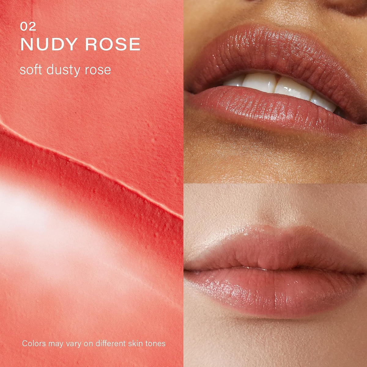 Vegan Lip Butter, Tinted Lip Balm for Dry Lips #2 Nudy Rose