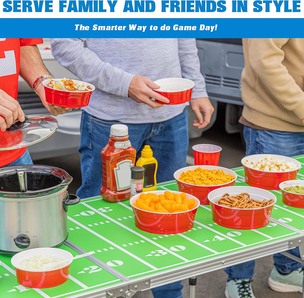Red Party Cup Bowls - Large Disposable Plastic Bowls - 22 oz or 60 oz