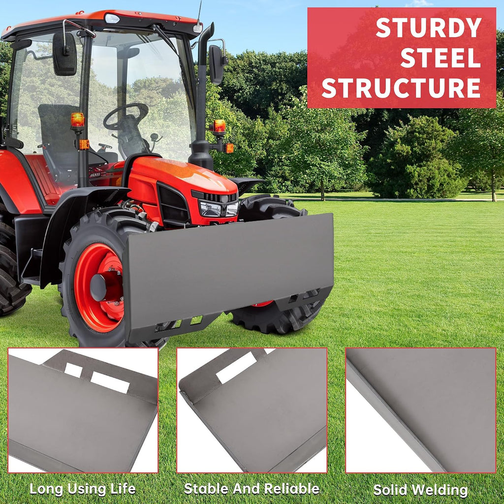 1/4" Skid Steer Attachment Plate Compatible with Bobcat Kubota | Quick Attach Mount Plate;Fit for Skid Steers and