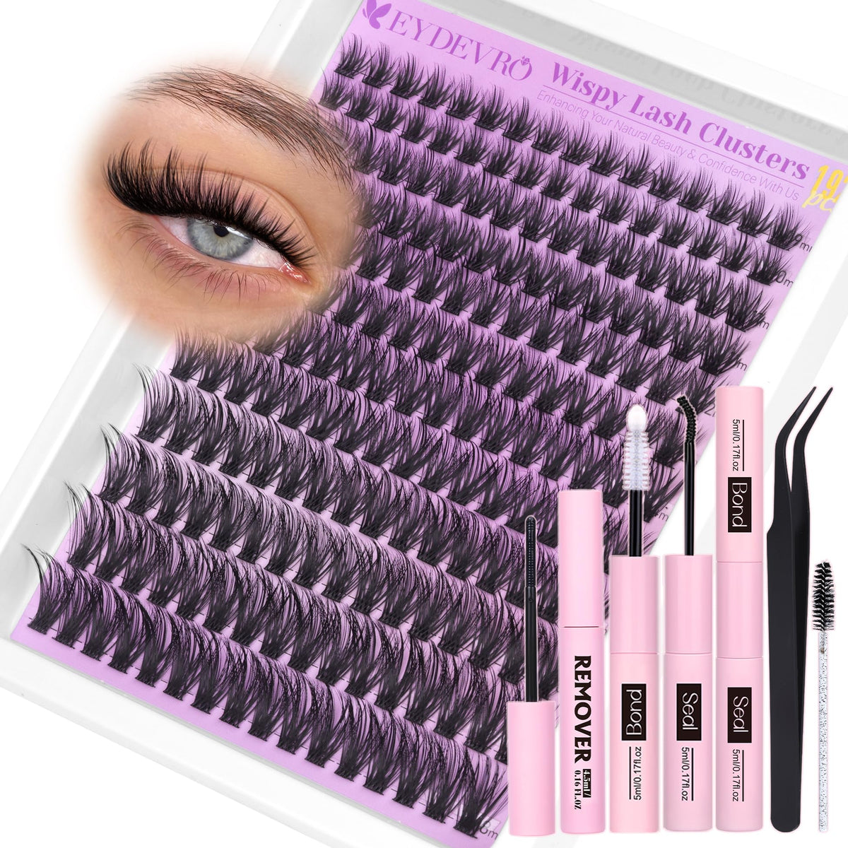 Wispy Lash Clusters Kit Natural Eyelash Clusters Kit with Remover