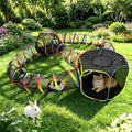 Outdoor Rainbow Cat Enclosure, 5 in 1 Portable Cat Tents for Outside Cage Free Outside Pet Enclosure Cat Tunnel