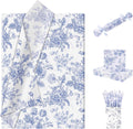 Floral Tissue Paper Bulk, Vintage Blue & White Flower Tissue Paper for Gift Bags, Wrapping, Crafts, Decoupage Art