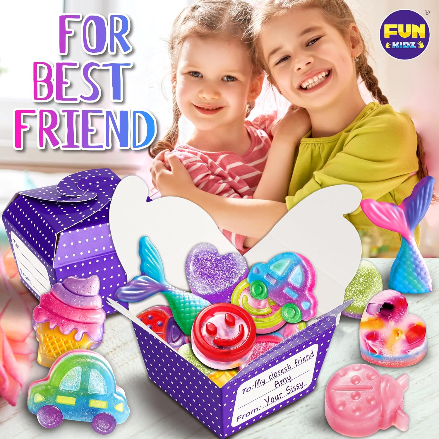 Kid Soap Kit, FunKidz Soap Making Kit for Kids for All Ages DIY Crafts Kits STEM Science Activity Gift for Girls and