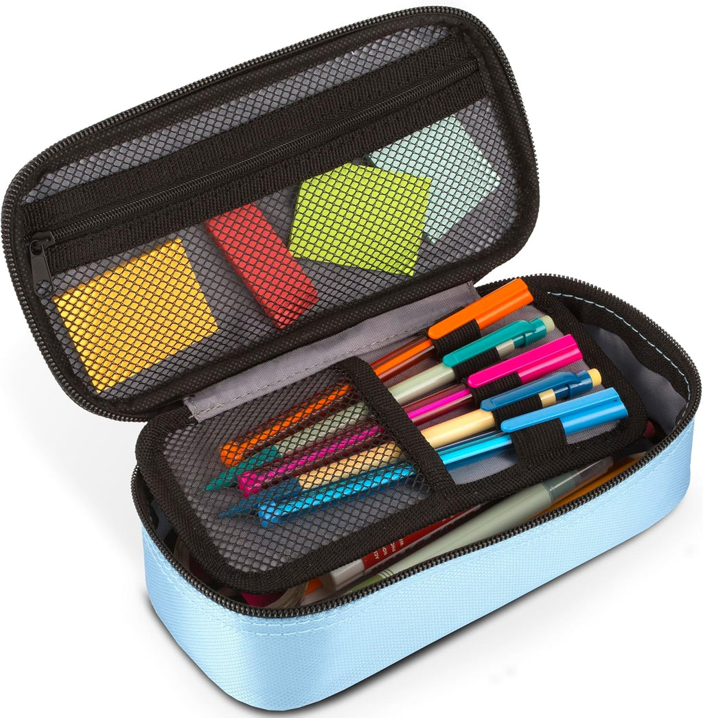 Pencil Pouch, Pen Case, High-Capacity Zipper Pouch, Storage Organizer for School Supplies Earbuds Chargers Cables