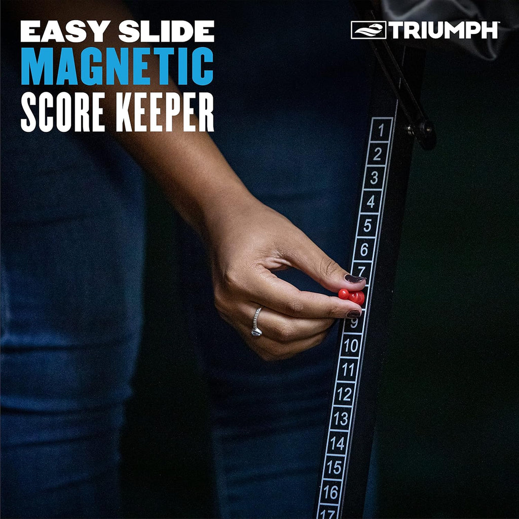 Triumph 2x4 Cornhole Set with Integrated Caddy and LED Lights – Full-Size Cornhole Boards with Cup Holders, Snack