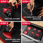 Tool Box Foam Organizer 45x22x1 inch 3Pack, Kaizen Sheets for Pro Tool Control, Custom Tool Shadow Inserts for Cases