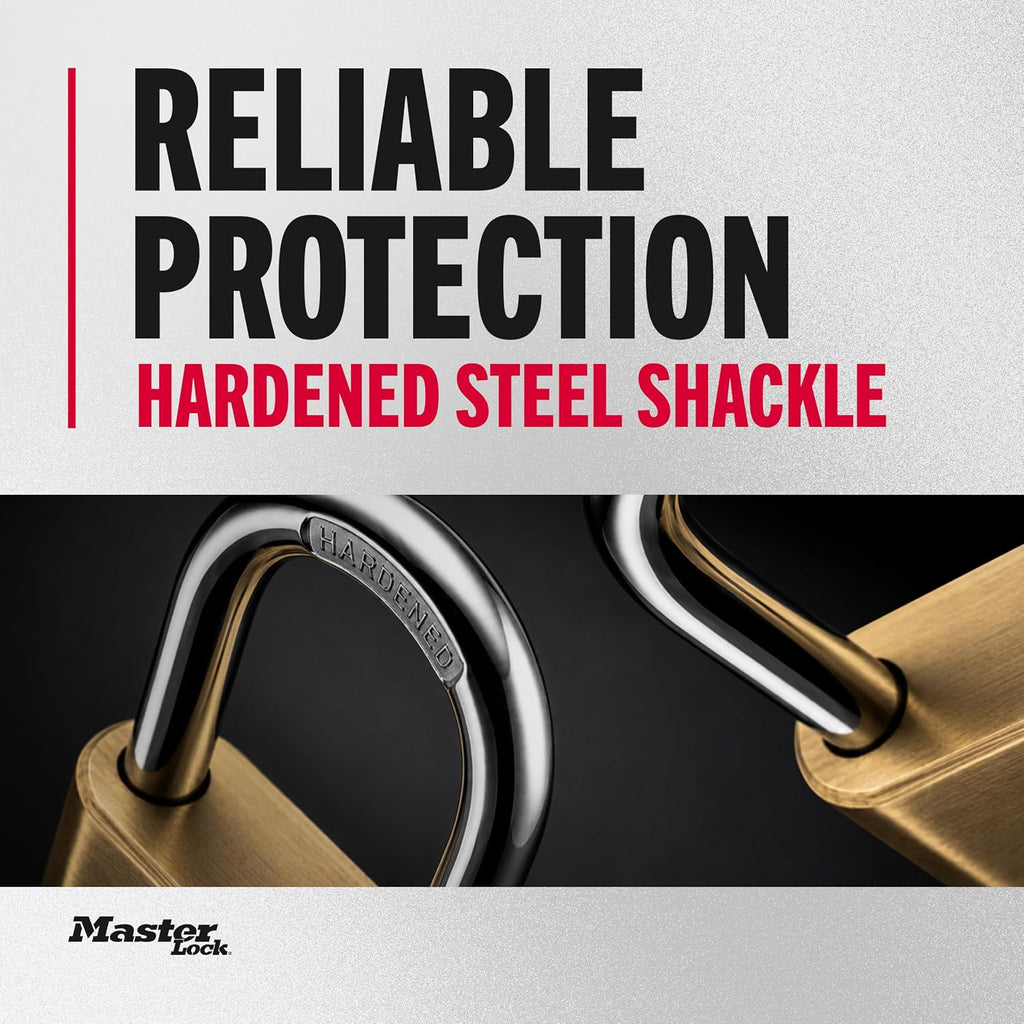 Combination Padlock Outdoor Brass Long Shackle 2-Pack 175LHEC2 | Outdoor Combination Lock For Gates, Sheds, Fences