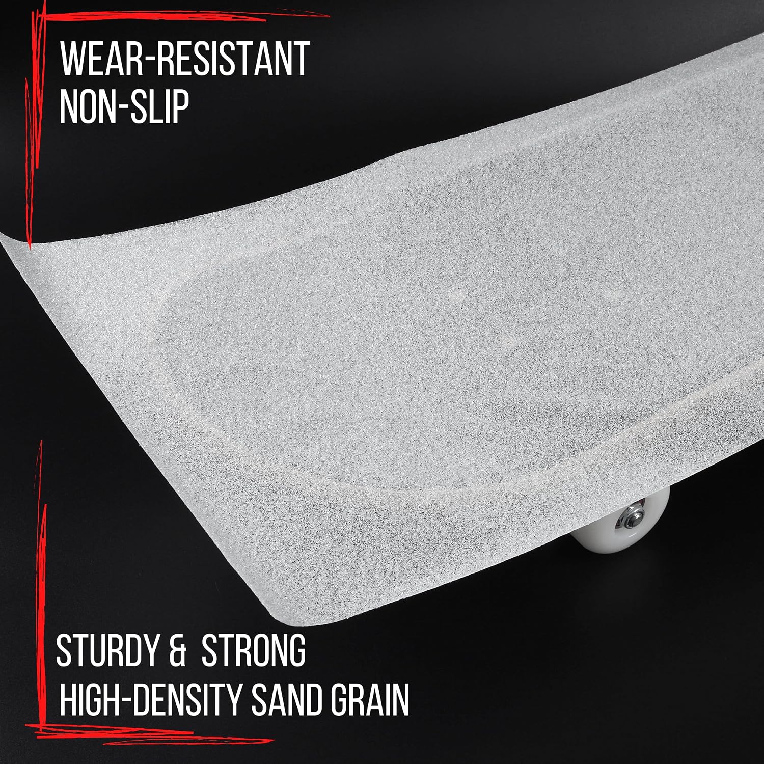Clear Skateboard Grip Tape, 10.6"x39.4", Tear-Proof | Waterproof Scooter Grip Tape, Longboard Griptape, Sandpaper for