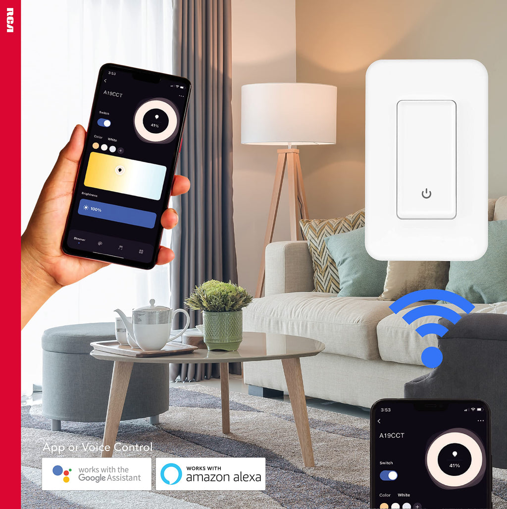 Smart Light Switch, Wireless 3 Way Light Switch, No Neutral Required, Alexa