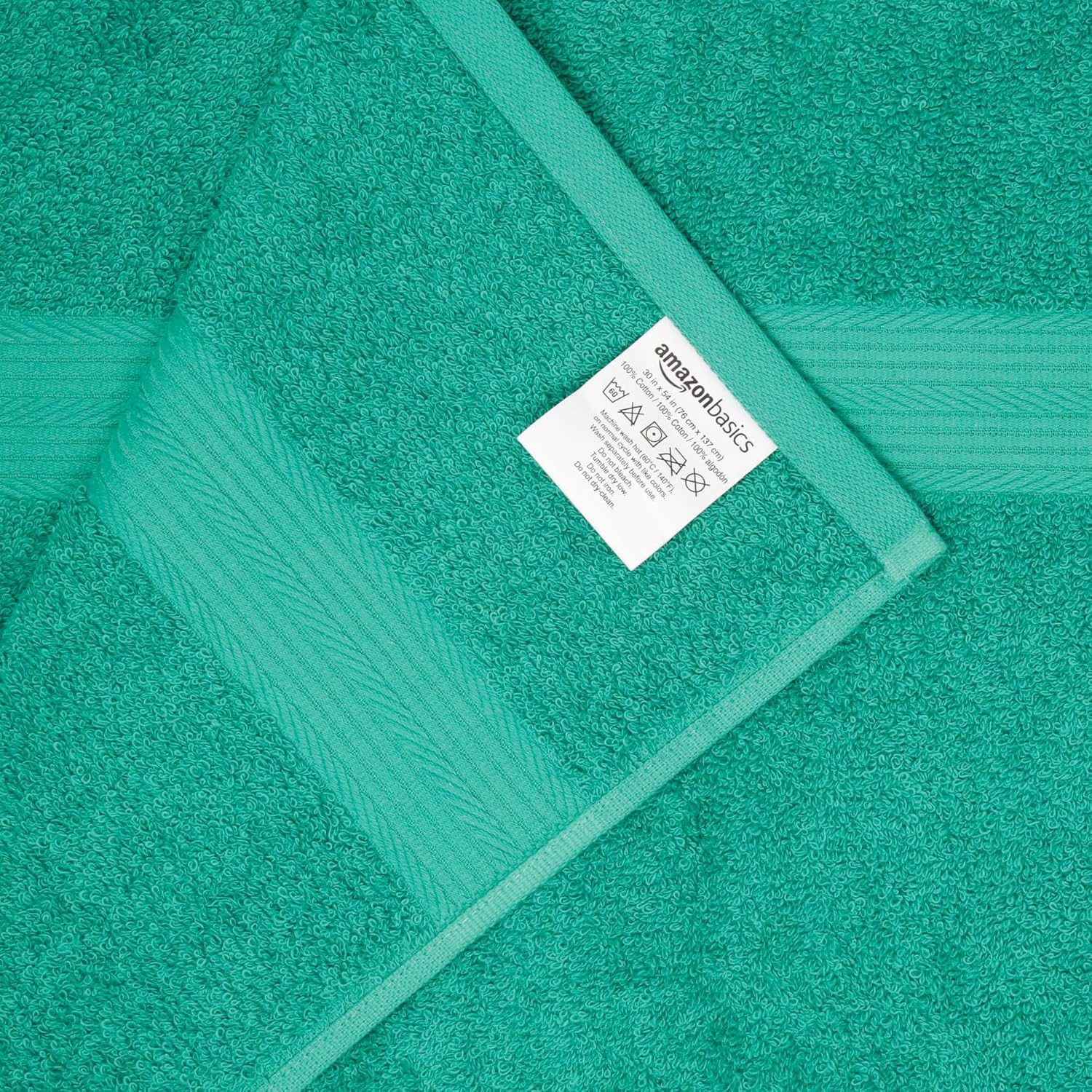 6-Piece Oversized Fade-Resistant Towel Set, 100% Cotton, Highly Absorbent, Soft, Teal, 2 Bath Towels, 2 Hand Towels