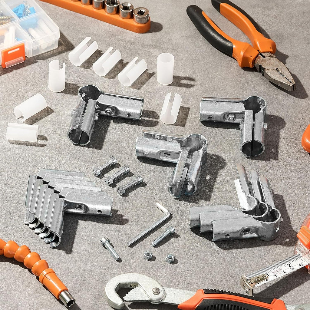 20 Set 90 Degree Pipe Connector Clamps Pipe Connector Tee Clamp Fittings Bulk Fit OD 19.1 mm Stainless Steel Pipe