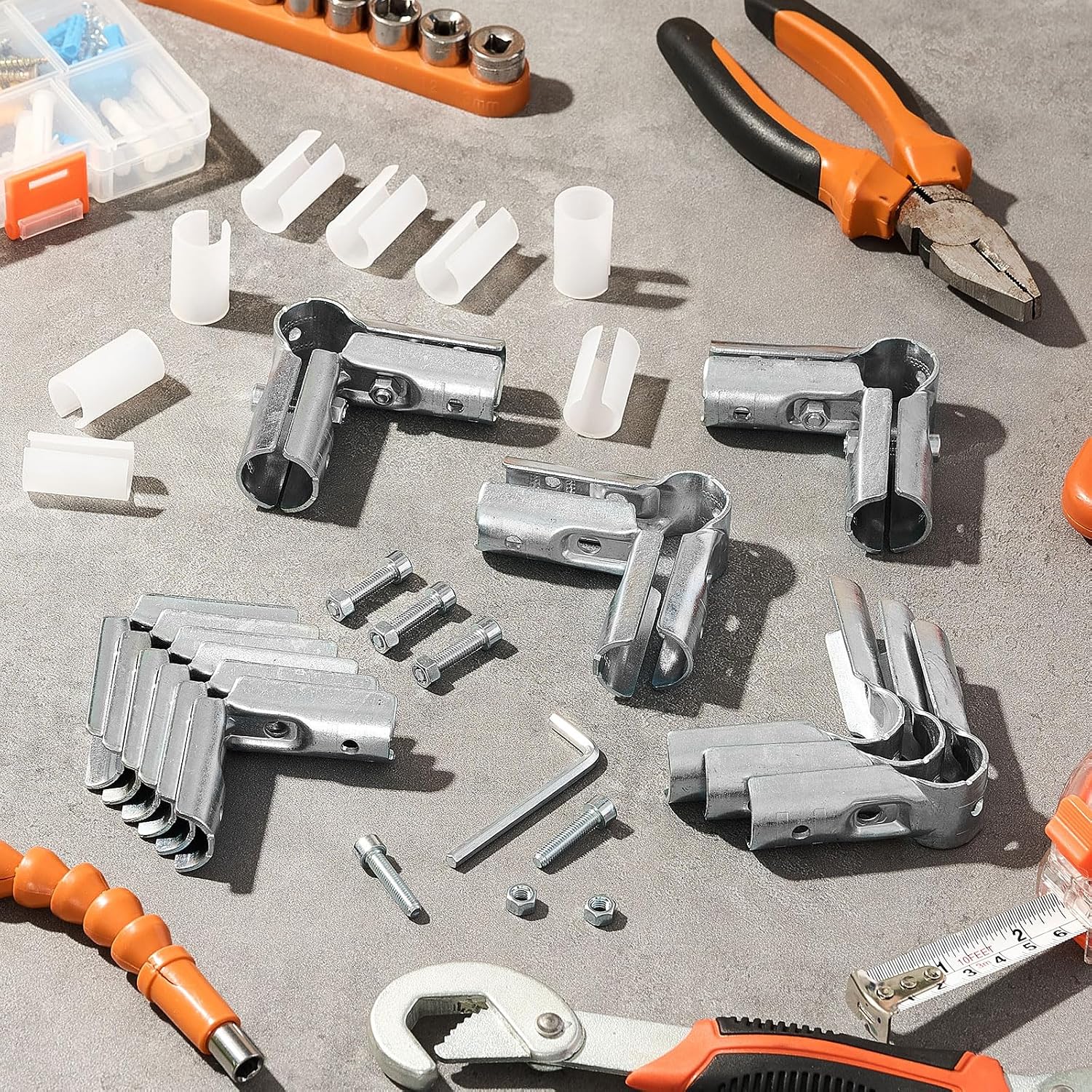 20 Set 90 Degree Pipe Connector Clamps Pipe Connector Tee Clamp Fittings Bulk Fit OD 19.1 mm Stainless Steel Pipe
