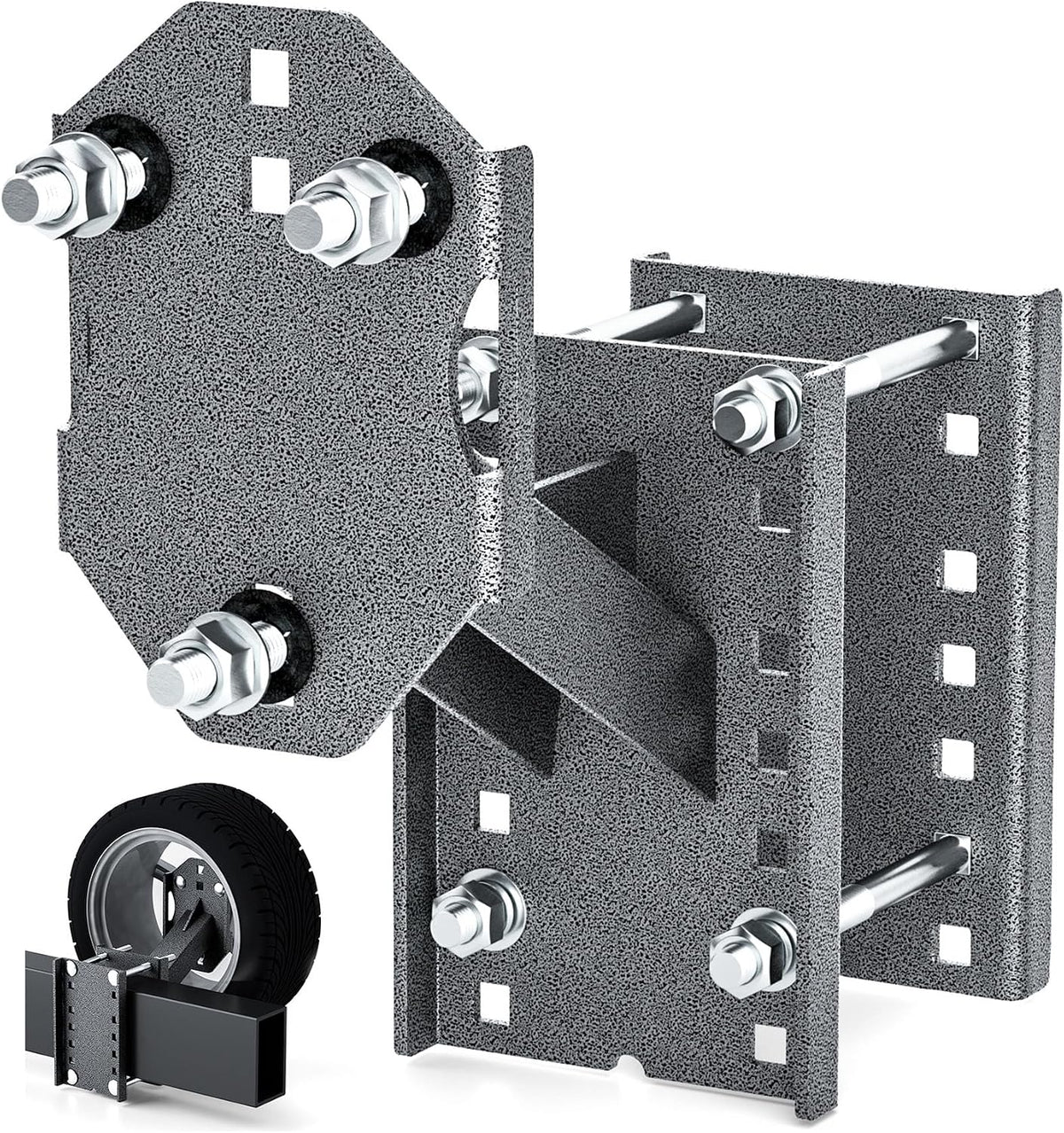 Trailer Spare Tire Mount, 6mm Heavy Duty Steel Spare Tire Carrier Bracket