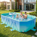 Foldable Pool, Non-Inflatable Large Swimming Pool for the Whole Family, Portable Above Ground Pool for Adults & Kids